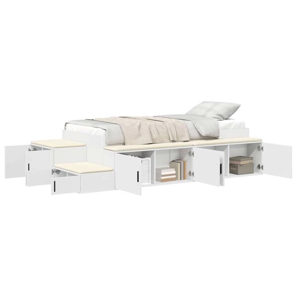 vidaXL Cama con almacenamiento 75 cm Madera contrachapada