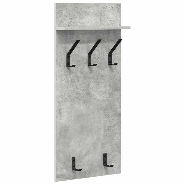 vidaXL Perchero de pared con estante Gris Concreto 40 x 10 x 90 cm