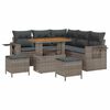 vidaXL Conjunto de sof&aacute; de jard&iacute;n 8 pcs Gris rat&aacute;n sint&eacute;tico