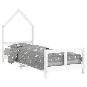 vidaXL Estructura de cama para ni&ntilde;os madera de pino blanco 80x200 cm