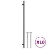 vidaXL Tiradores para armarios 10 uds acero inoxidable negro 480 mm