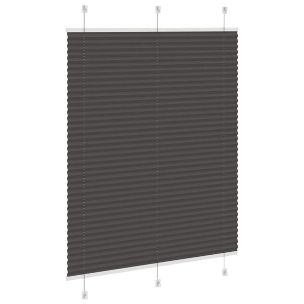 vidaXL Estor Plisado negro 105x150 cm Tela Ancho 104,4 cm Poliéster
