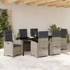 vidaXL Conjunto de Comedor de Jard&iacute;n 7 pcs Gris Claro rat&aacute;n sint&eacute;tico