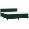 vidaXL Cama box spring colch&oacute;n y LED terciopelo verde oscuro 160x200cm