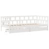 vidaXL Sofá cama con cajones madera maciza de pino blanca 80x200 cm
