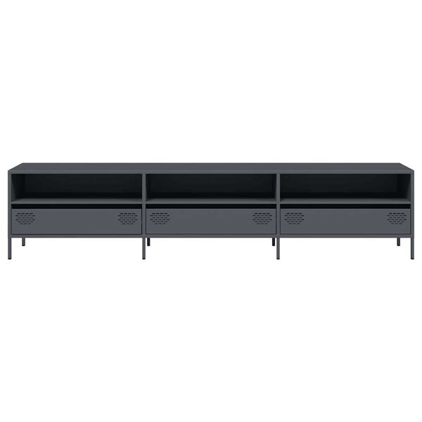 vidaXL Mueble de TV acero laminado en frío antracita 202x39x43,5 cm