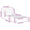 vidaXL Estructura de cama sin colch&oacute;n terciopelo gris oscuro 90x200 cm