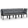 vidaXL Set de muebles de jard&iacute;n 4 piezas rat&aacute;n sint&eacute;tico negro y gris