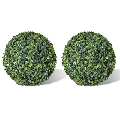 vidaXL Arbusto de bolas Boj artificial 2 unidades 35 cm