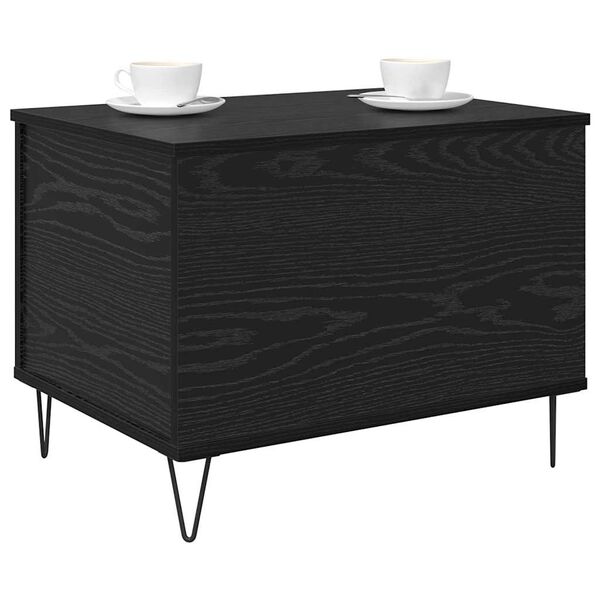 vidaXL Mesa de Caf&eacute; Roble Negro 60 x 44,5 x 45 cm Madera contrachapada