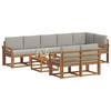 vidaXL Conjunto de sof&aacute;s de exterior 9 pcs Gris Natural y Claro