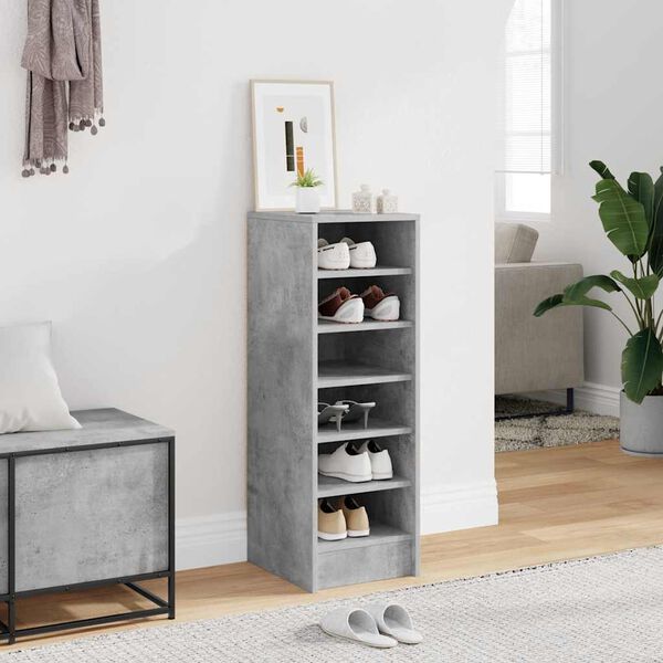 vidaXL Mueble zapatero madera contrachapada gris hormig&oacute;n 31,5x35x90cm