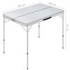 vidaXL Mesa de camping plegable con 2 bancos aluminio blanco