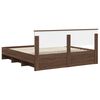 vidaXL Estructura de cama con cabecera Roble Marr&oacute;n 200 x 200 cm