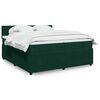 vidaXL Cama box spring con colch&oacute;n terciopelo verde oscuro 200x200 cm