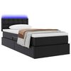 vidaXL Cama con almacenamiento y LED Negro 90 x 200 cm Cuero sint&eacute;tico