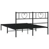 vidaXL Estructura cama sin colch&oacute;n con cabecero metal negro 140x190 cm