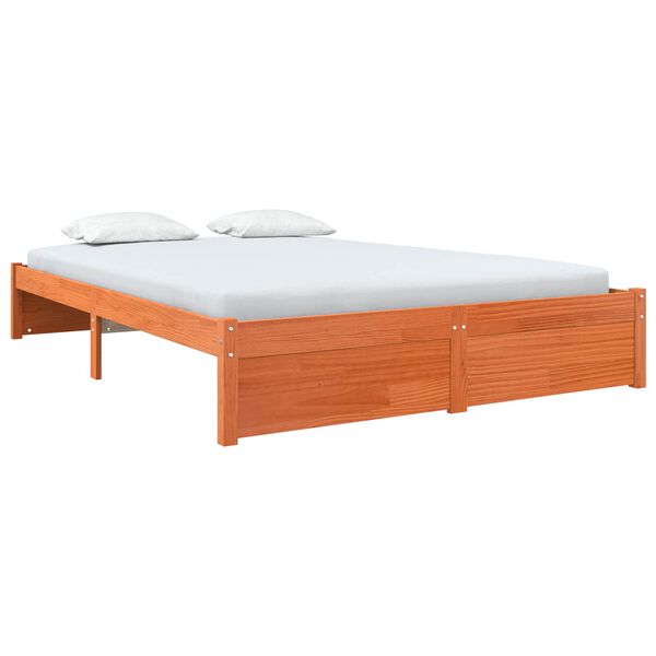vidaXL Estructura de cama Marr&oacute;n cera 120 x 200 cm