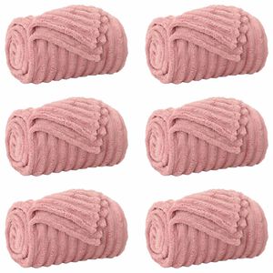 vidaXL Mantitas de Sof&aacute; 6 uds. Rosa 150 x 130 cm 2.85 kg Lana