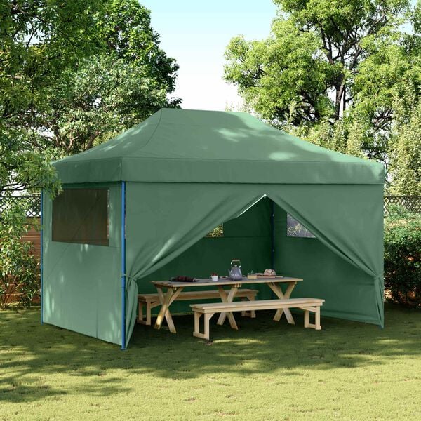 vidaXL Carpa de Fiesta Verde 279 x 410 x 315 cm Tela Oxford