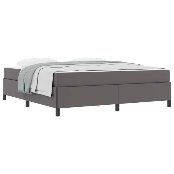 vidaXL Estructura de cama con colchón Gris 180 x 200 cm tela