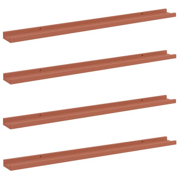 vidaXL Estante de pared 4 pcs Rojo 100 x 9 x 3 cm Madera de ingenier&iacute;a