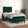 vidaXL Cama box spring con colch&oacute;n terciopelo verde oscuro 120x200 cm