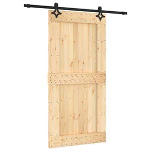 vidaXL Puerta Corredera 100 x 210 cm Natural y negro