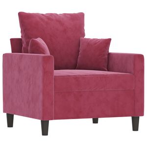 vidaXL Sill&oacute;n de terciopelo rojo tinto 60 cm