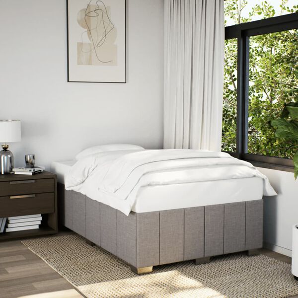 vidaXL Estructura de cama sin colch&oacute;n tela gris taupe 120x200 cm