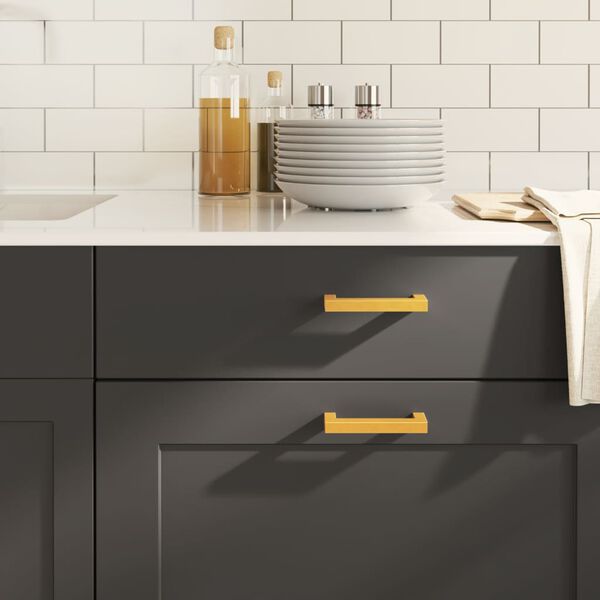 vidaXL Tiradores para armarios 20 uds acero inoxidable dorado 96 mm