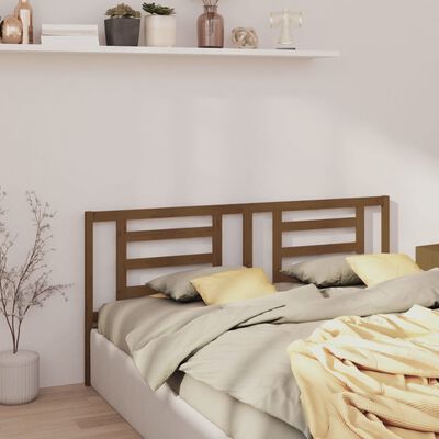 vidaXL Cabecero de cama madera maciza de pino marrón miel 156x4x100 cm