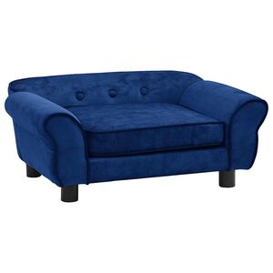 vidaXL Sof&aacute; para perros felpa azul 72x45x30 cm