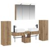 vidaXL Juego de muebles de ba&ntilde;o 6 pcs Roble Artesanal