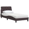 vidaXL Cama con colch&oacute;n tela marr&oacute;n oscuro 90x200 cm