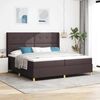 vidaXL Cama tipo Box Spring con colch&oacute;n Marr&oacute;n 200 x 200 cm tela