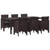 vidaXL Conjunto de Comedor de Jard&iacute;n 7 uds. Marr&oacute;n Polipropileno