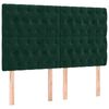vidaXL Cabecero Terciopelo Verde Oscuro 144x7x118/128 cm