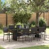 vidaXL Conjunto de Comedor de Jard&iacute;n 9 pcs Negro rat&aacute;n sint&eacute;tico
