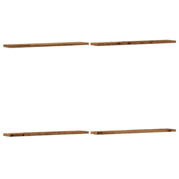 vidaXL Tablas de estanter&iacute;a 4 uds madera ingenier&iacute;a negro 60x10x1,5 cm