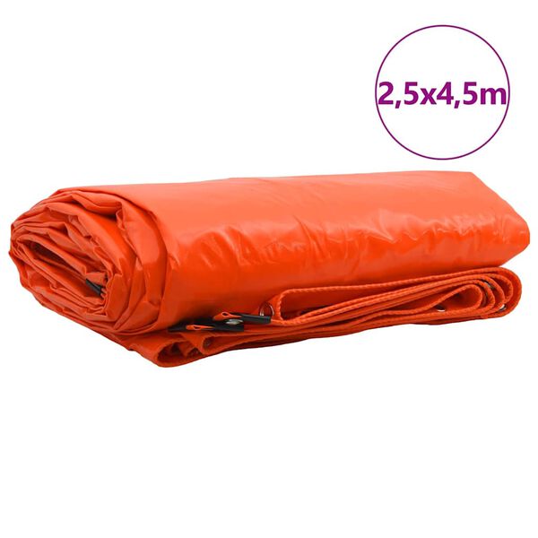 vidaXL Lona 650g / m&sup2; Naranja 2,5 x 4,5 m Lona con recubrimiento de PVC
