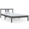 vidaXL Estructura de cama sin colch&oacute;n madera maciza gris 100x200 cm