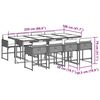 vidaXL Set comedor de jard&iacute;n 9 pzas cojines rat&aacute;n sint&eacute;tico gris claro