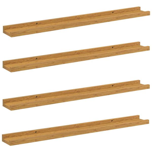 vidaXL Estante de pared 4 pcs Beige 80 x 9 x 3 cm Madera de ingenier&iacute;a