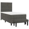 vidaXL Cama box spring con colch&oacute;n terciopelo gris oscuro 90x200 cm