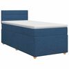 vidaXL Cama box spring con colch&oacute;n con cabecera Azul 100 x 200 cm Tela