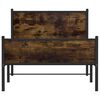 vidaXL Estructura de cama sin colch&oacute;n metal roble ahumado 100x190 cm