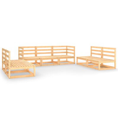 vidaXL Juego de muebles de jardín 7 piezas madera pino maciza