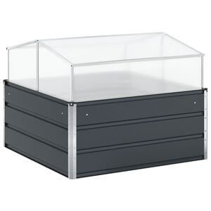 vidaXL Jardinera Gris antracita 100 x 100 x 77 cm Acero Galvanizado