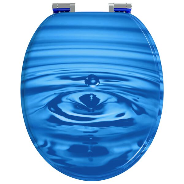 vidaXL Asiento de inodoro de cierre suave Gota azul 44 x 38 cm